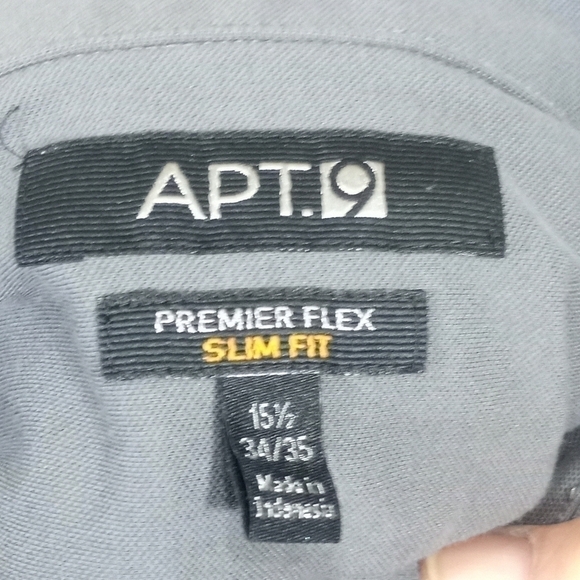 MEN'S Apt. 9® Premier Flex Slim-Fit Dark Gray Button Down Shirt - Picture 6 of 6